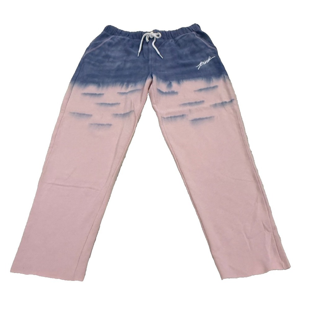 Victoria's Secret PINK Cut Off Sweatpant; Tie Dye Pink/Blue; Size Small